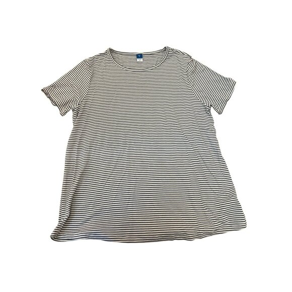 Old Navy Luxe Womens Medium Striped Short Sleeve T-Shirt Casual Basic - Picture 1 of 3